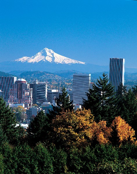 Portland Oregon with Mount Hood