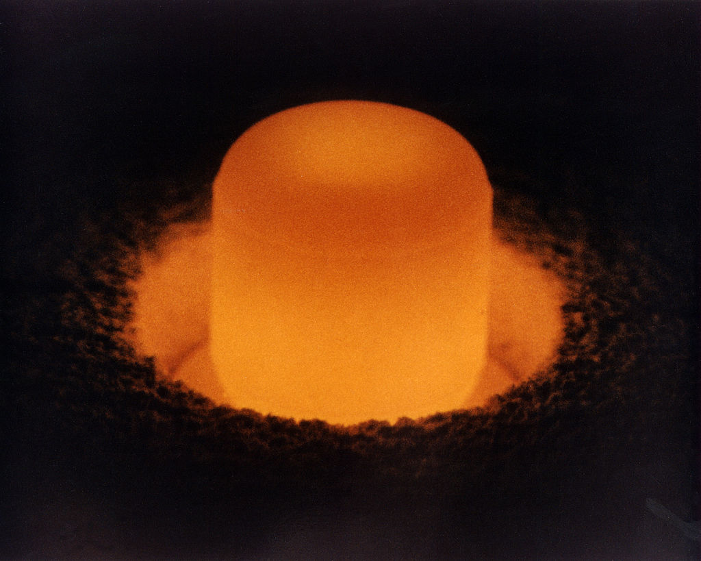 A glowing cylinder of Pu-238