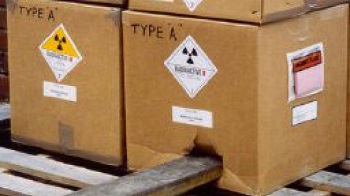 Punctured package containing radioactive material